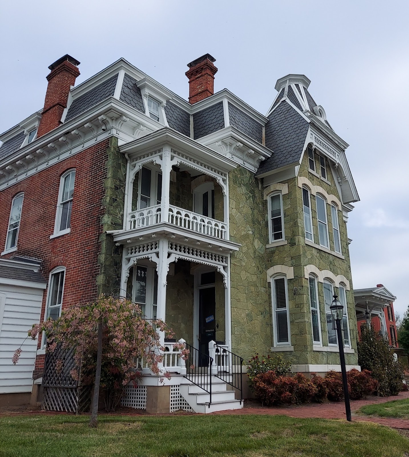 Serpentine stone is used on the exterior construction of the Mifflin House, which was built in the late 1800s.