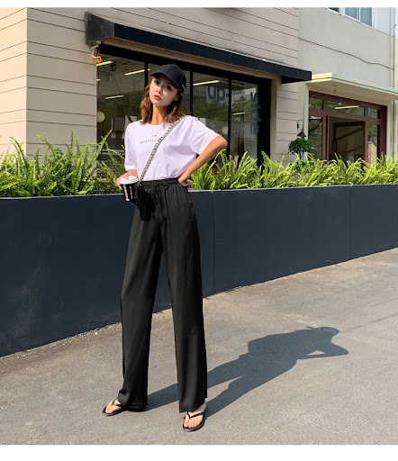 Title 16, Womens Chiffon Thin Straight Long Pants. Light...