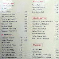 Madrasi Hotel menu 1