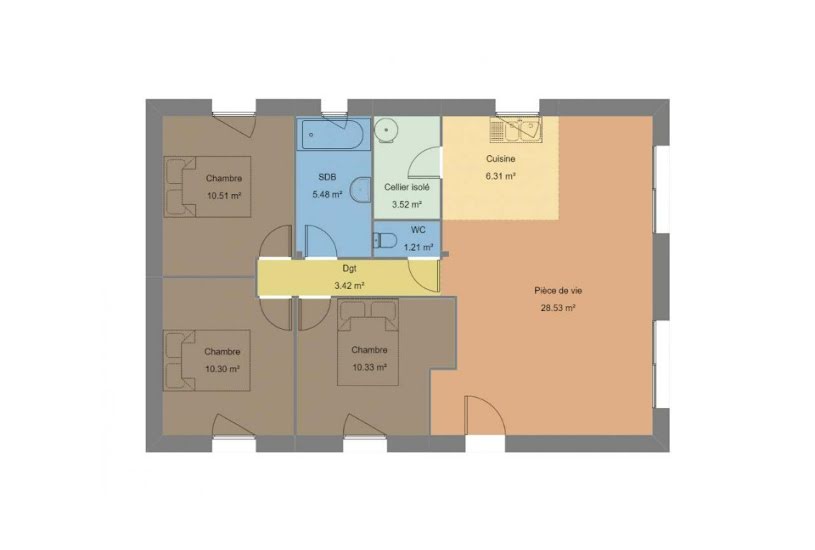  Vente Terrain + Maison - Terrain : 508m² - Maison : 79m² à Jans (44170) 