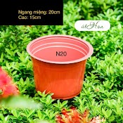 [Sll Giá Rẻ] Chậu Nhựa Nâu N20 (20X15 Cm) Trồng Cây Trồng Hoa Cao Cấp