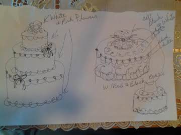 Drawing of Terra's wedding cake