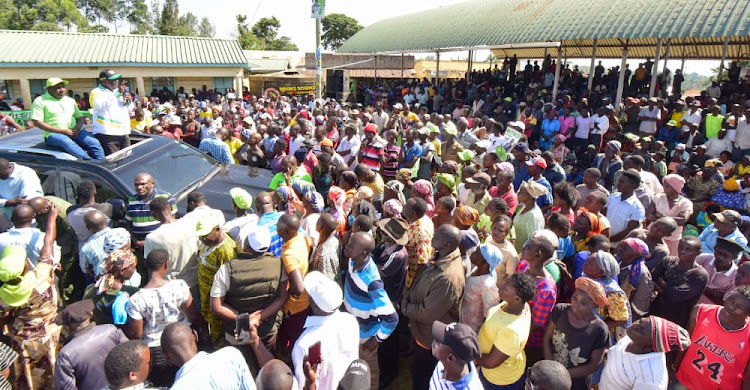 Residents of Wemilabi ward attending ANC party leader political rally.