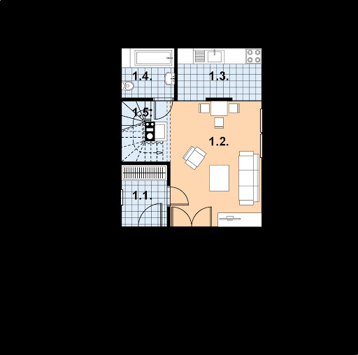 L-43 szkielet drewniany - Rzut parteru