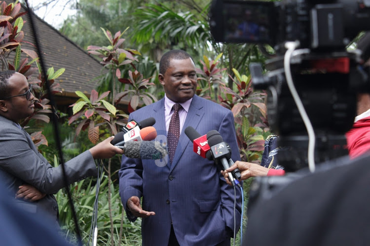 Attorney General Justin Muturi during the launch of the 2022 Post-Election Evaluation report on August 2, 2023.