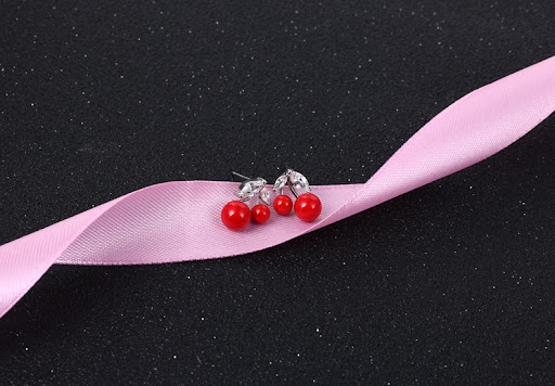 Title 21, Xhdkids S925 Silver Cherry Earrings for girls, ...