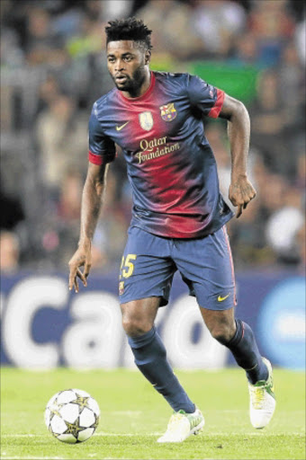 AT THE READY: FC Barcelona midfielder Alex Song Photo: Getty Images