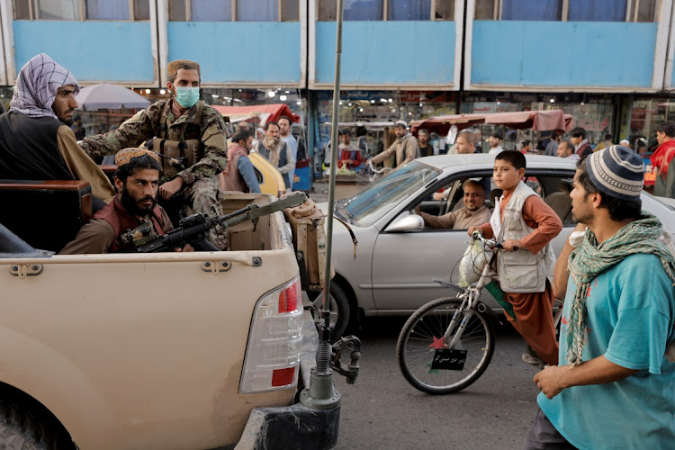 Taliban patrol is seen in Kabul, Afghanistan, on October 4 2021.