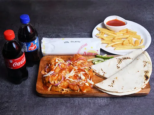 Veg Falafal Roll + Veg Falafal Plate + French Fries + Cold Drink