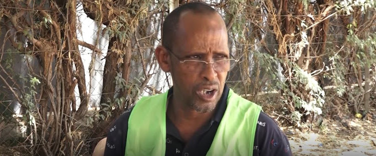 Garissa Township coordinator Ali Noor speaking to the press on Tuesday.