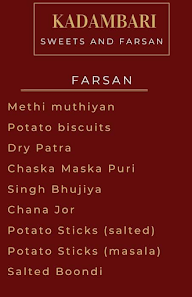 Kadambari Sweets & Farsan menu 4