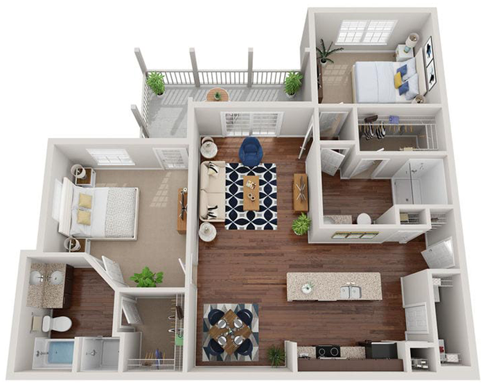 Charlotte Rendered Floorplan Diagram