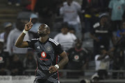 Tshegofatso Mabasa celebrates scoring Orlando Pirates' winning goals in their DStv Premiership victory against between AmaZulu at Orlando Stadium on Saturday night.