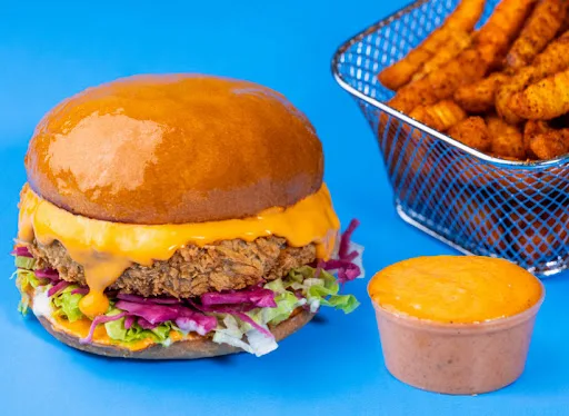 Spicy Veggie Burger + Peri Peri Crinkle Fries