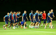 Croatia's Josko Gvardiol with teammates during training.