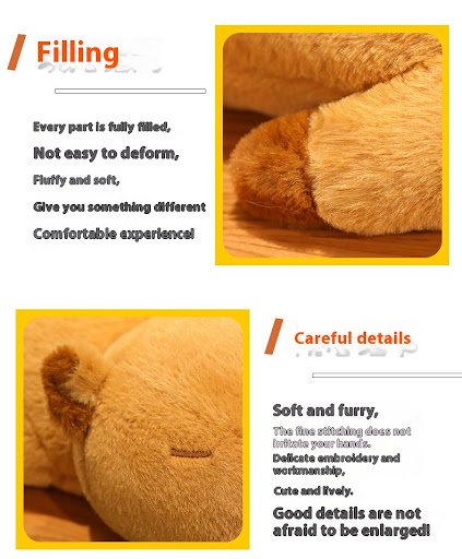 Title 8, Cartoon Cute Capybara Embroidered Cushion Doll ...