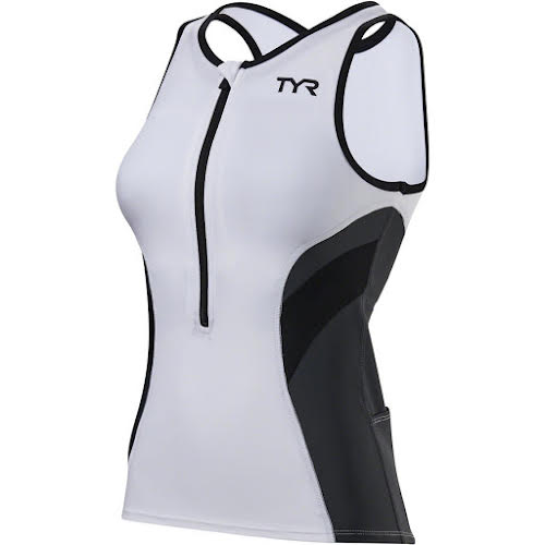 TYR Competitor Singlet Multi-Sport Top - Sleeveless Women's - Small Gray/Coral (open box)