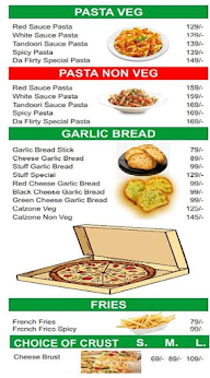 Failure's Pizza menu 2