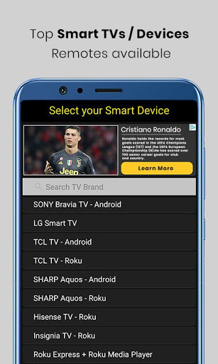 Screenshot Smart TV Remote Control