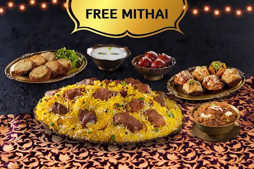 Alishaan Murgh Biryani +Kebab +Mithai (Serves 4-5)