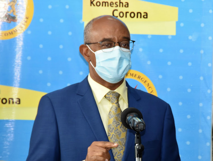 Health CAS Rashid Aman during a press briefing at Afya House on May 15, 2020