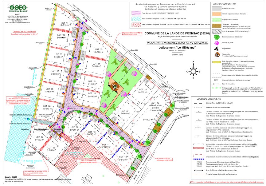 Vente terrain  450 m² à La Lande-de-Fronsac (33240), 96 000 €