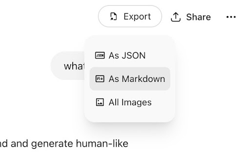 ChatGPT chat export Markdown, JSON, images - ChatGPT Mods