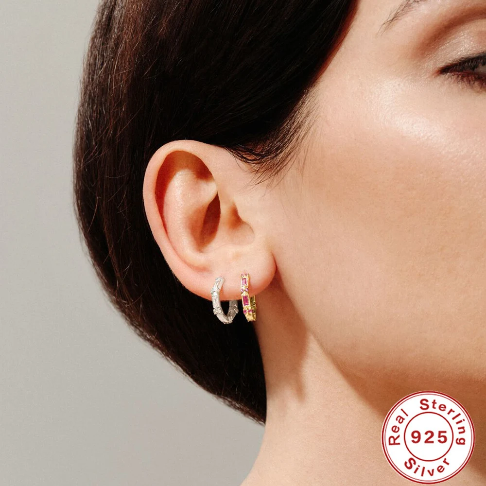 Title 3, Brincos S925 de prata esterlina com diamantes c...