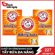 [Made In Usa] Combo 3 Bột Tẩy Rửa Đa Năng Baking Soda Arm&Hammer Pure Baking Soda 227G/Hộpx3