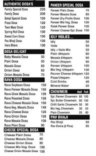 Balaji Dosa Factory menu 1