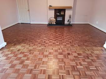 Teak mosaic parquet renovation.  album cover