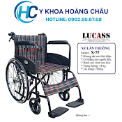 Xe Lăn Tay Vải Ca - Rô, Khung Sơn Tĩnh Điện, Có Thắng Lucass X - 75 ( X75 ) (Tiêu Chuẩn Mỹ)