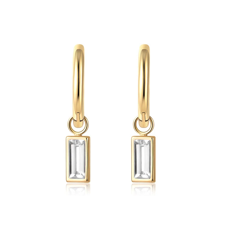 Zirconia oorbellen voor dames, eenvoudige mode. Voeg een subtiele glans toe aan je look met deze elegante en makkelijk te combineren oorbellen.