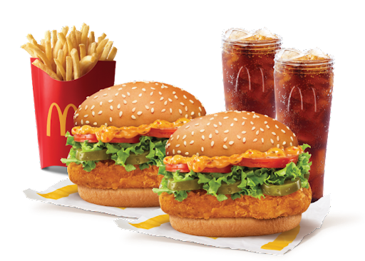 Burger Combo For 2: McSpicy Deluxe Chicken Burger