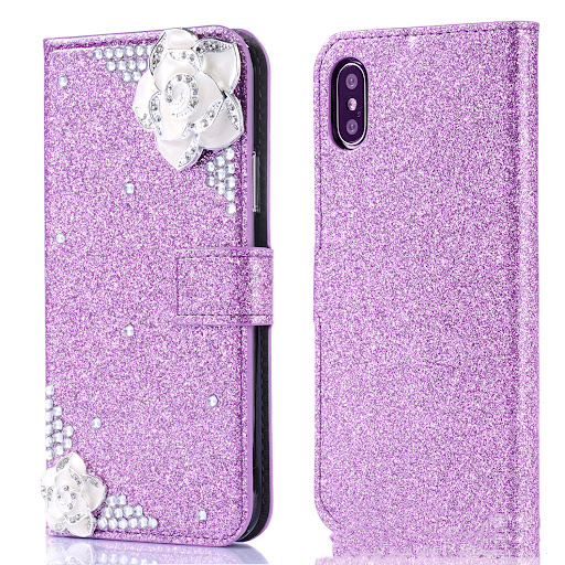Title 4, Apple compatible Camellia rhinestone glitter ph...