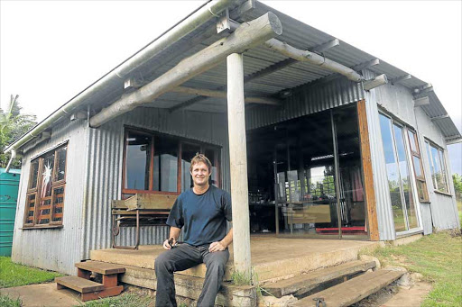 NEW WAY: A Chintsa teacher and the founder of the Waldorf-inspired Acacia Tree Nursery School, Tom Muller, 43, shows the shack he upscaled into an innovative, open-plan, creative space for 20 township children on a smallholding in the hills overlooking the ocean Picture: MIKE LOEWE