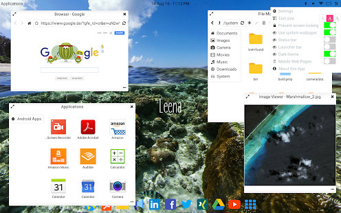 Leena Desktop UI (Multiwindow) Screenshot