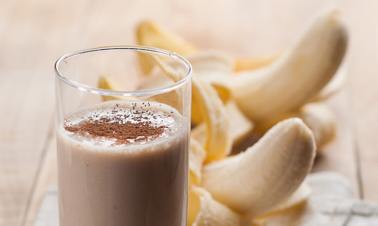 Blend fresh banana with milk and a little cocoa powder to create a 'healthy' chocolate milkshake.