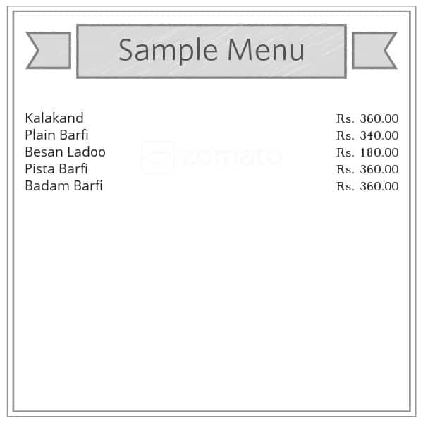 Bikaner Sweets menu 