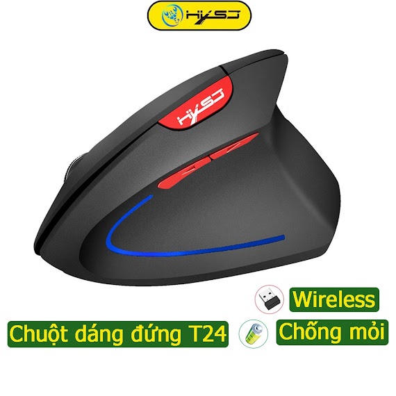 Chuột Ko Dây Kiểu Đứng Hxsj T24 Wireless Usb 2.4Ghz Chống Mỏi Tay Chuyên Dùng Cho Pc Laptop