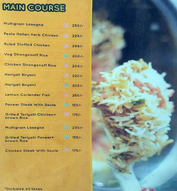 Health-O-Lic menu 