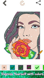 Beauty Glitter Color by Number-Girls Coloring Book(圖3)-速報App