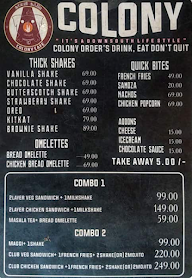 Colony Cafe menu 1