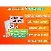 [Miễn Phí 1 Năm 4G - Nghe Gọi Nội Mạng Miễn Phí] - Siêu Sim Data 4G Vietnamobile Trọn Gói 1 Năm 6Gb/Ngày