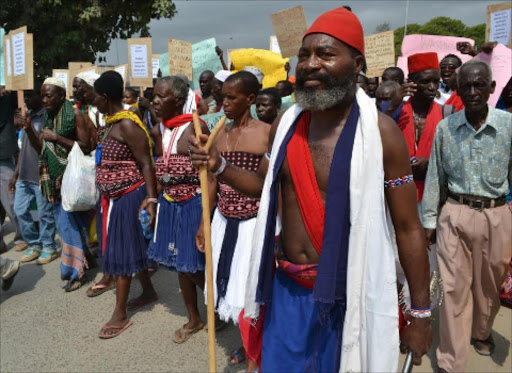 PROTECT US: Kaya elders demonstrate against the killings in Kilifi on Friday.