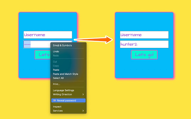 Reveal Password ? chrome extension