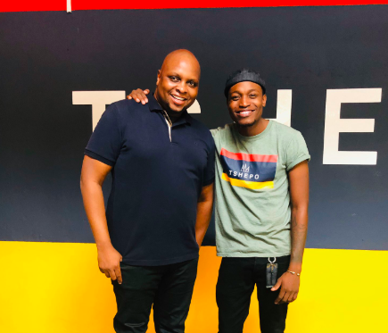 Floyd Shivambu, left, says supporting black business and being unapologetic about it is the way forward. With him is denim designer Tshepo Mohlala.