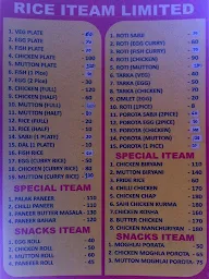 Anamika Roll Centre menu 1