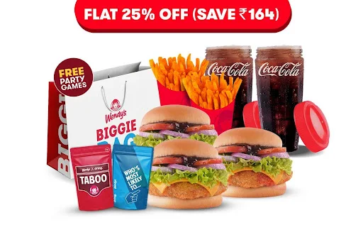 FLAT 25% Off On 3 Classic Chicken Burgers + 2 Fries + 2 Beverages