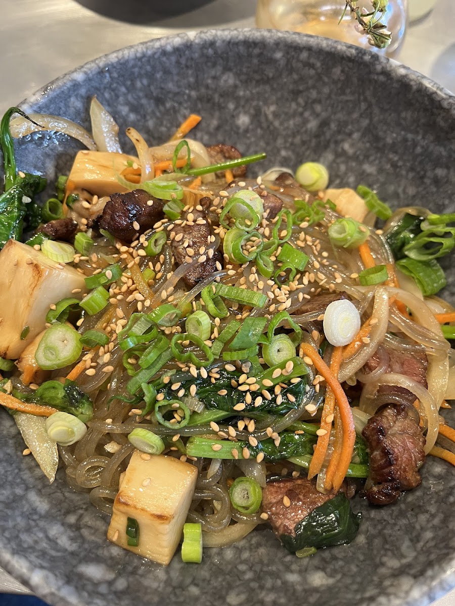 Royal Japchae with Flank Steak - Amazing!